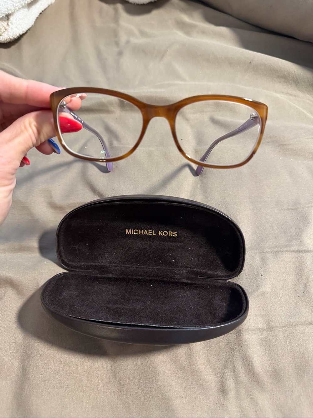 Michael Kors Brown Frame with Purple Temples Women's Optical Glasses